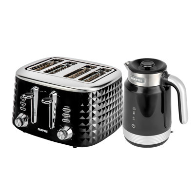 Geepas Smart Stainless-Steel Kettle Slice Bread Toaster