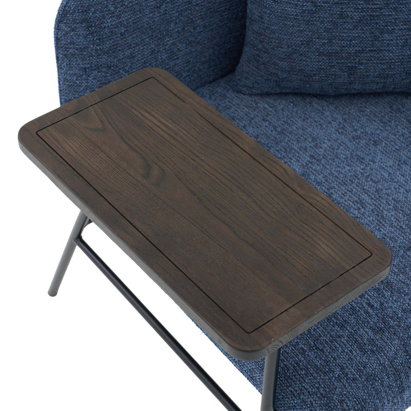 Méridienne moderne avec structure en fer robuste et coussin de dossier, Marine