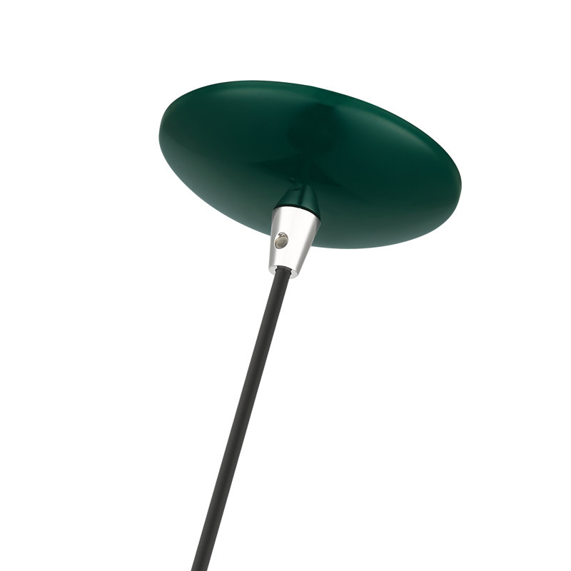 Luminaire suspendu en forme de dôme à 1 lumière Schultz, Vert forêt brillant