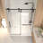 50-54" X 76" H Frameless Sliding  Shower Door, 5/16" (8Mm) Clear Tempered Glass, Stainless Steel Frame-128960877