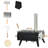 Outsunny Steel Countertop Charcoal Pizza Oven,wood