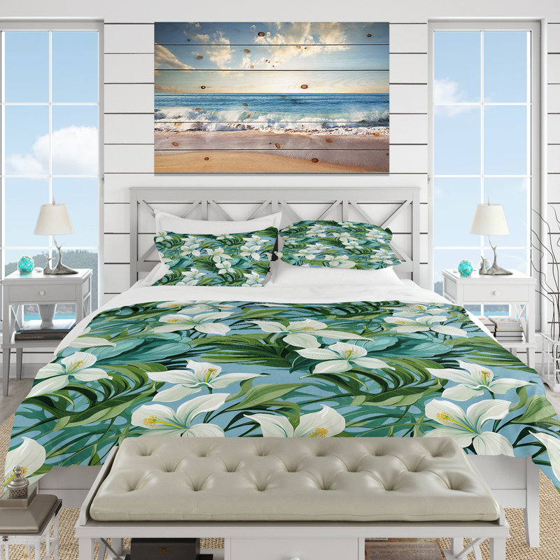 Ensemble de housse de couette Azure Breeze, Housse de couette pour très grand lit et 2 très
