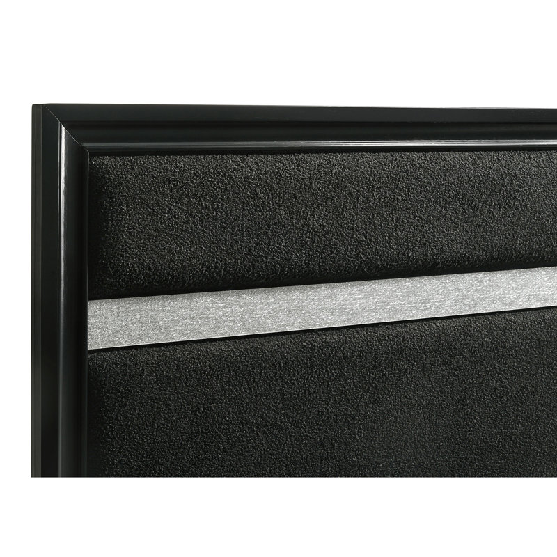 Ensemble de 4 pièces pour la chambre à coucher pleine de charme noire Annie, Lit double , Noir