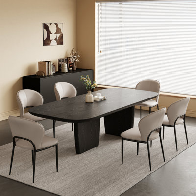 Ensemble de table de salle à manger en bois 78,8 po avec 6 chaises