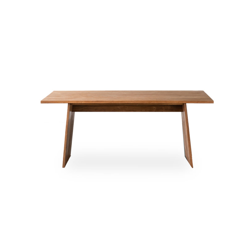 Table de salle à manger rectangulaire en bois massif de style rétro pour un usage domestique