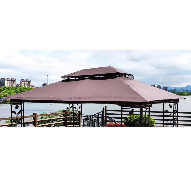 Auvent de remplacement pour pavillon de jardin brun de 13 pi x 10 pi - Assemblage facile et durable