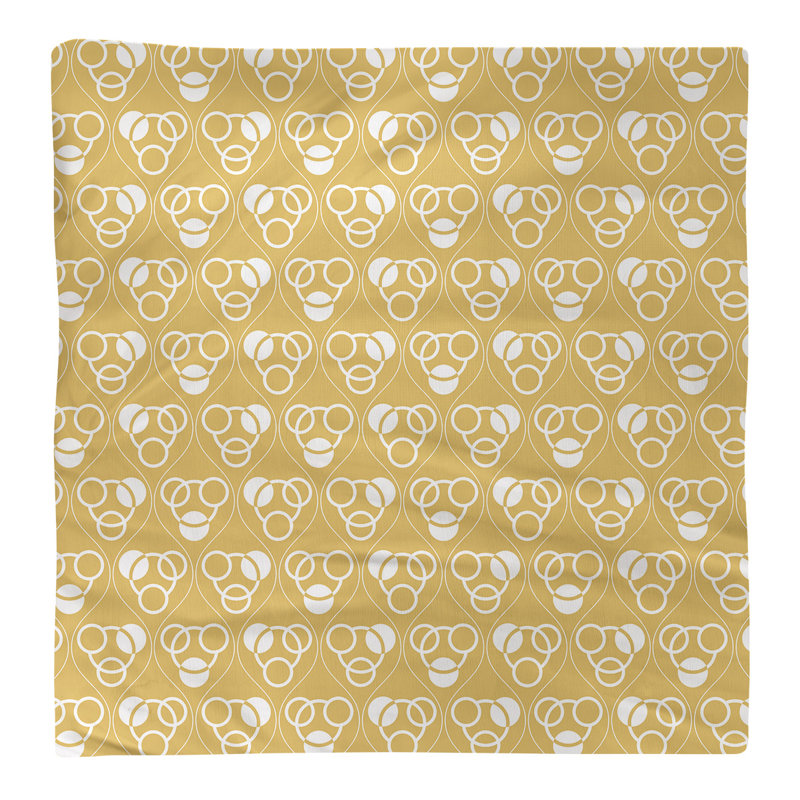 Serviette de table en coton classique Circles Waves, Jaune/blanc, Croisé en coton, H 0,1 po x l 10 po x P 10 po