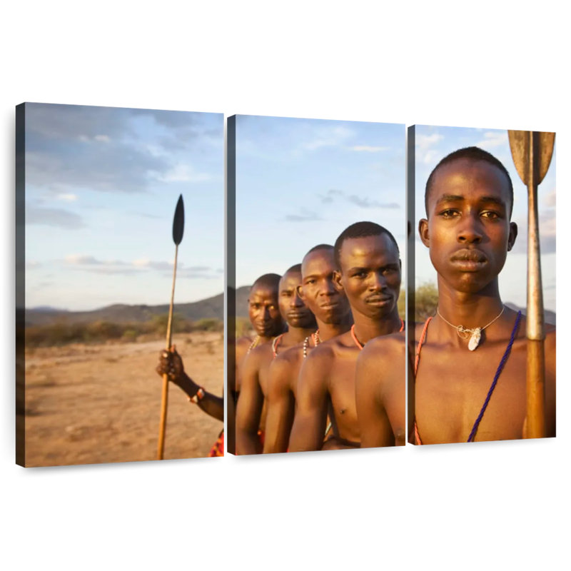 Tribu Leisha Samburou au Kenya, H 36 po x l 57 po