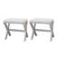 Tabouret décoratif, chaise capitonnée en lin capitonné, siège en bois à base en X avec garniture cloutée, P 17 po x l 19 po x H 17 po, capacité de 300 lb-1857409695
