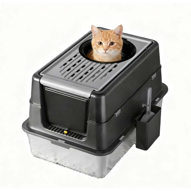 Litter Box, 38.5cm H x 40 cm W x 60cm D, Black