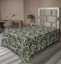 Vert olive, blanc, brun / floral