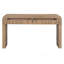 Console rustique avec tiroir cannelé, coins arrondis et pieds épais pour le vestibule ou le salon-831671383