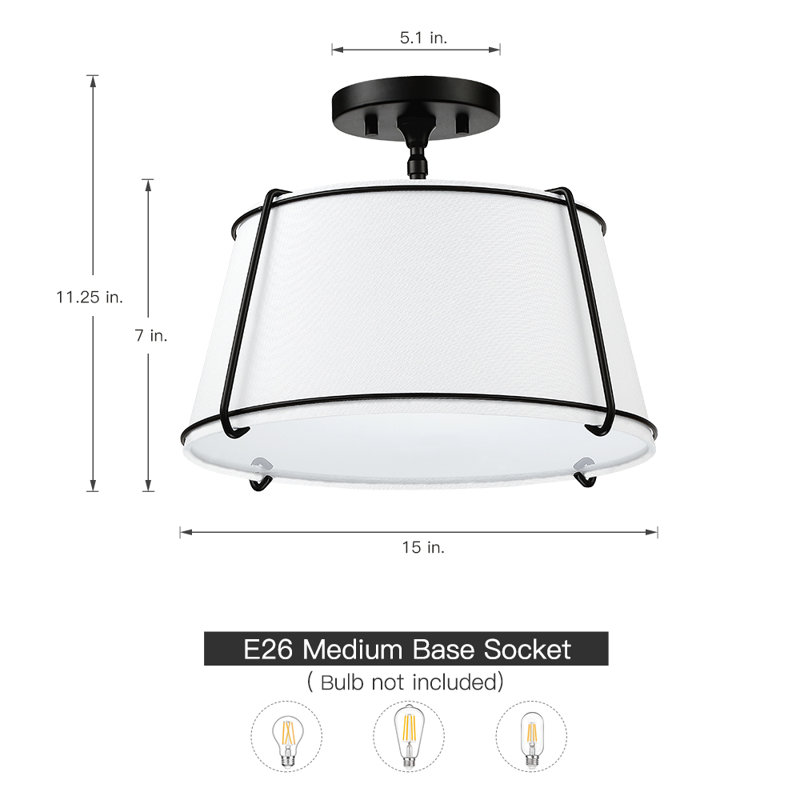 Fabric Semi Flush Mount