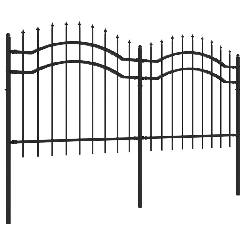 Meyerwood Black Metal Fence Panels Included, 55.12cm H x 94.09cm W
