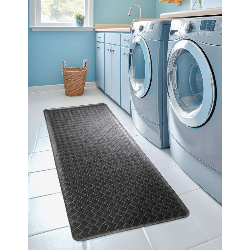 Tapis de cuisine antidérapant Bodella, Rectangle 2 pi x 5 pi, Noir