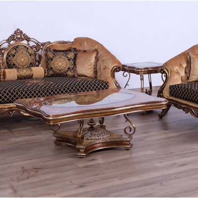 Meera 2 - Piece Glass Top Living Room Table Set