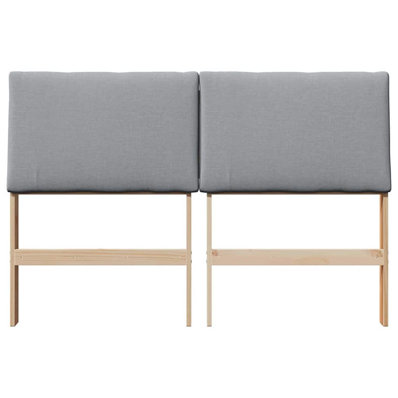 Solid Wood Headboard, Brown, EU Double - 140 x 200 cm, Light Grey