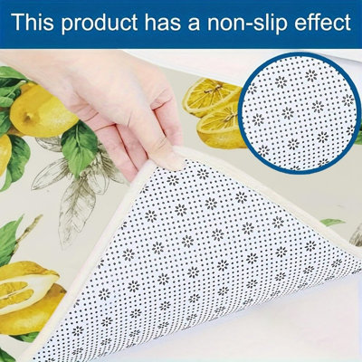 Beige Sketch Watercolor Lemon Kitchen Mats,2 PC,For Kitchen & Bedroom