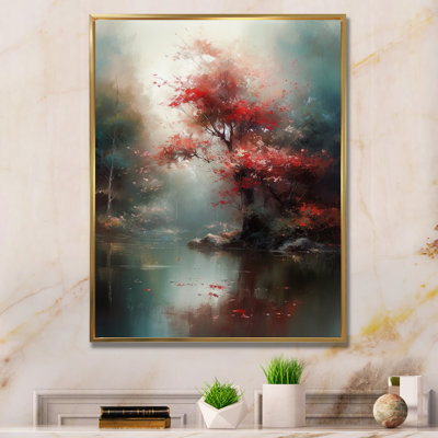 Nayna Red, charmante cerise Lilly sur toile
