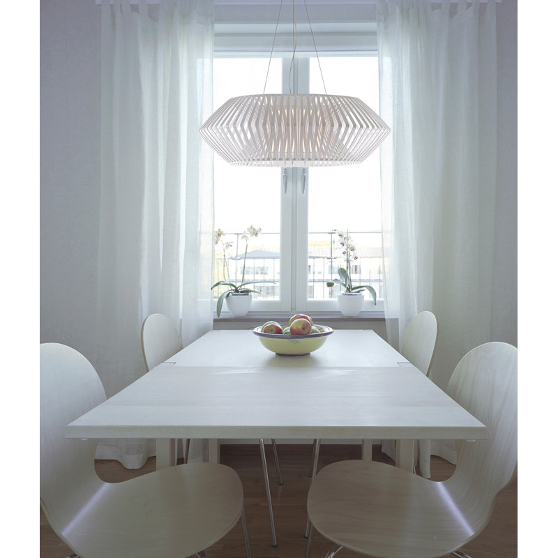 V Pendant, White, 11.4" H x 41.3" W x 41.3" D