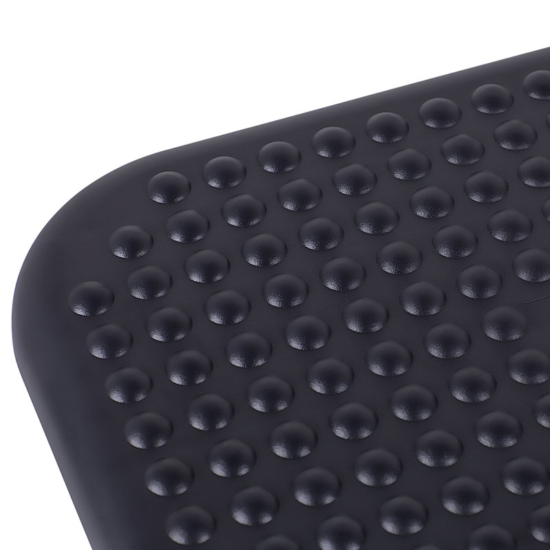 Black Adjustable Ergonomic Foot Rest with Massage Surface