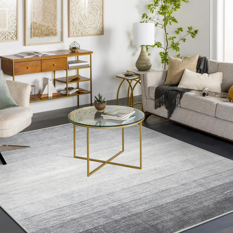 Abstract Ombre Plush Area Rug – Soft Gradient Accent with Non-Slip Backing, Rectangle 6' x 9'