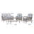 Modesto 4-Person Wicker / Rattan Outdoor Sofa Seating Group with Glass-Top Shelf-Storage Table & Cushions-681061038