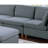 6Pc Modular Sectional Couch: Steel Grey Fabric For Living Room, 2X Wedges, 3X Armless Chairs, : Space, 1X