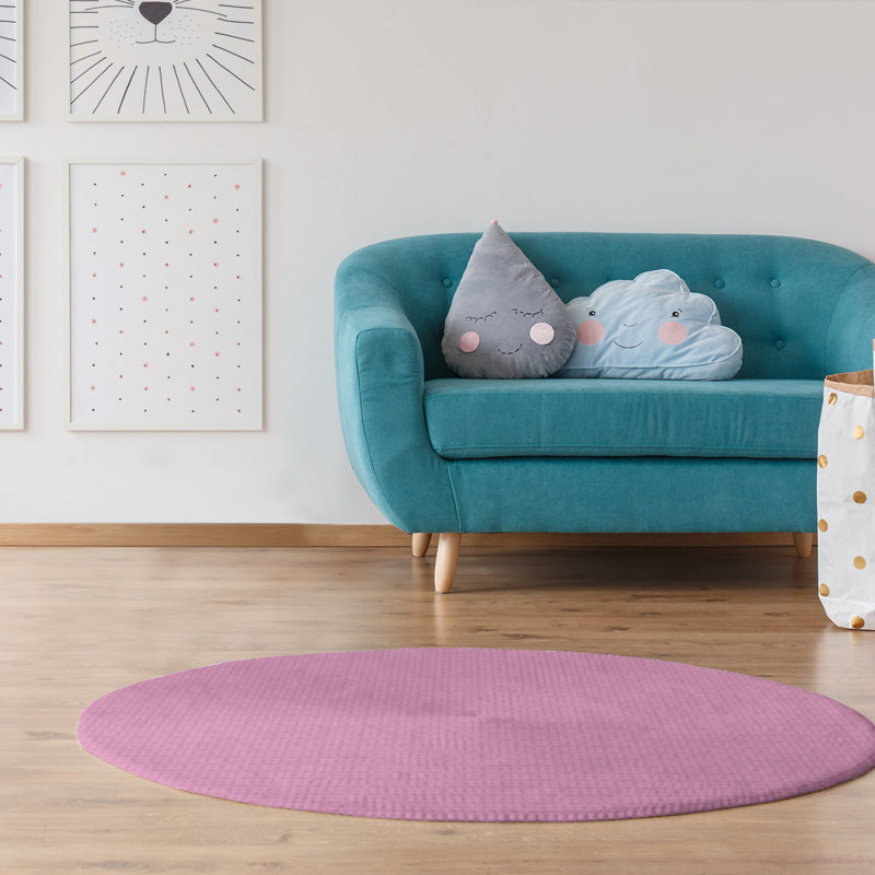 Tapis de zone rose napperon monochrome, Rectangle 2 pi x 3 pi