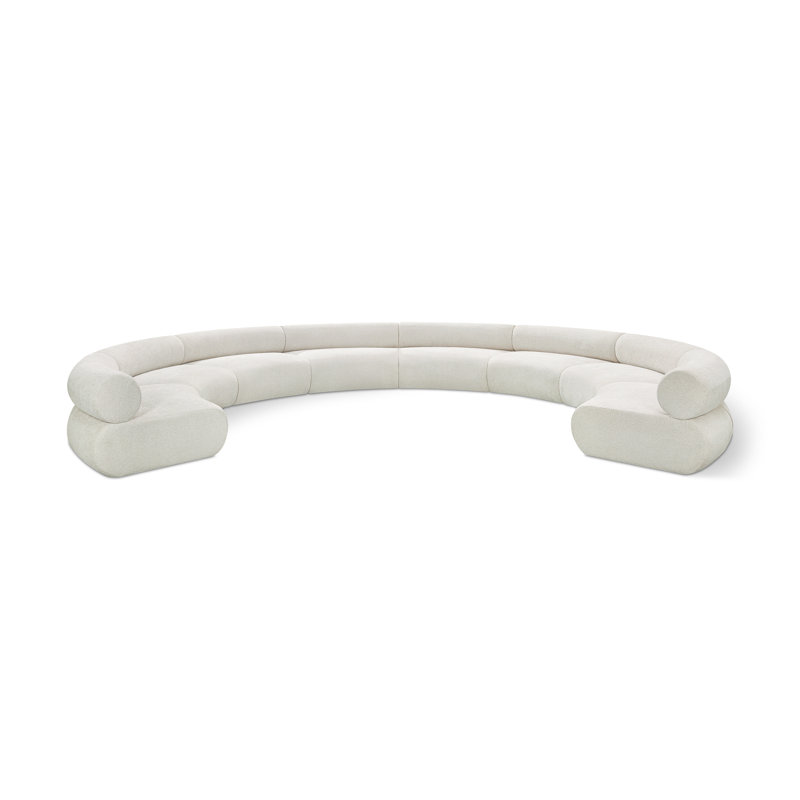 Bale 202" Upholstered Sectional, Cream Chenille Fabric