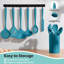 Ensemble de 15 ustensiles de cuisine en silicone, bleu