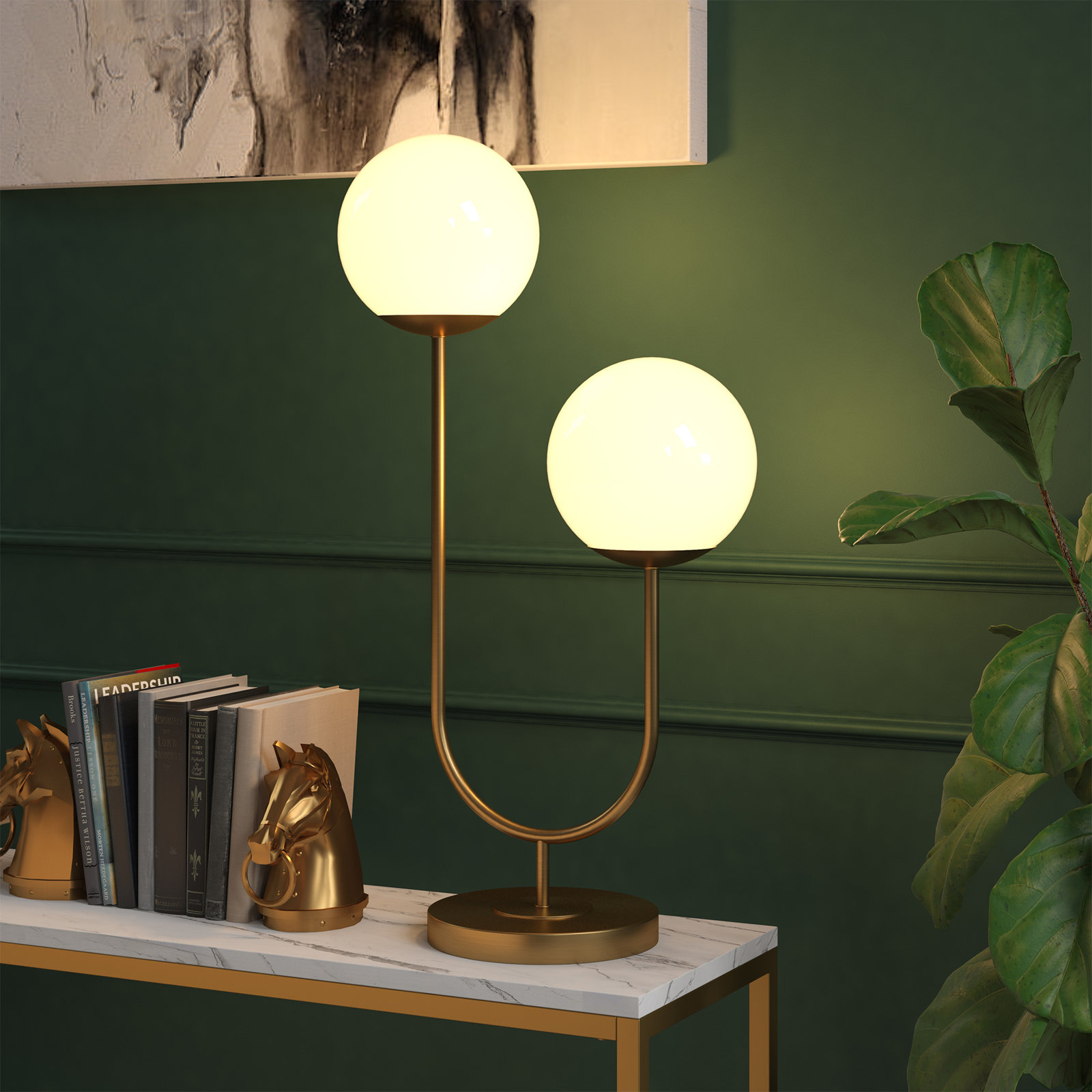 Ruby Metal Table Lamp, Brass