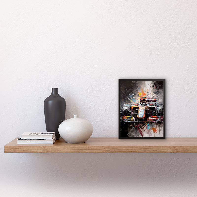 Roundhay Race Car Grand Prix Multicoloured Modern - Single Picture Frame Print