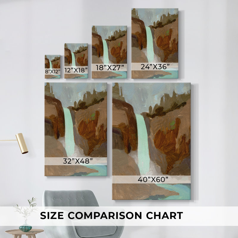 Toile tendue I-Premium Gallery Turquoise Falls - prête à être accrochée, H 27 po x l 18 po