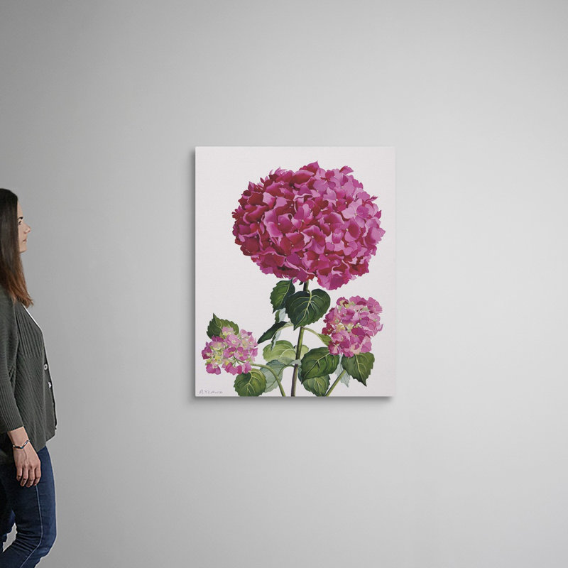 Hydrangea, art mural sur toile, Toile tendue, H 40 po x l 32 po x P 1,25 po