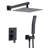 12" Brushed Nickel Bathroom Shower System, Rain Mixer Shower Combo Set, Rainfall Shower Head System