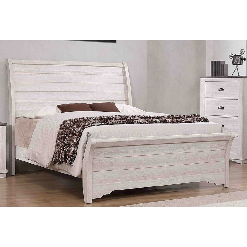 Grand lit de style contemporain en forme, lignes horizontales, + finition grise, pieds de support pour la chambre de taille harmonie avec caractéristiques, cadre en bois de craie sérénité