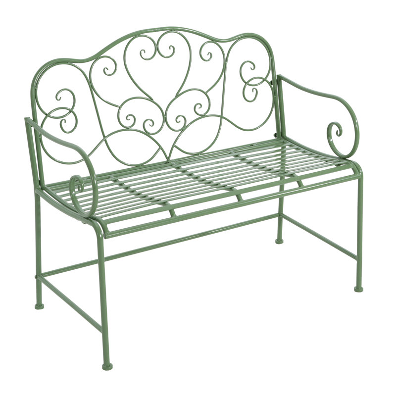 Endorina Metal Garden Bench, Green