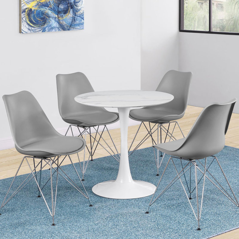 2 pièces, chaise d'appoint, base, salle à manger et chaise modernes (2) grises et élégantes