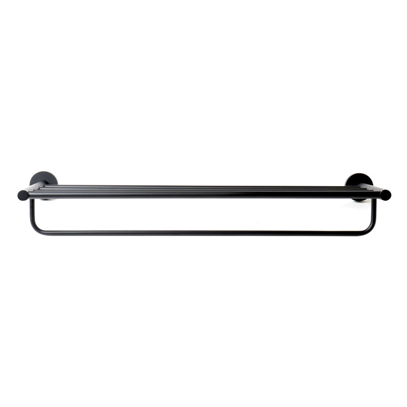 ALFI brand AB9538-BM Black Matte 26" Towel Bar & Shelf