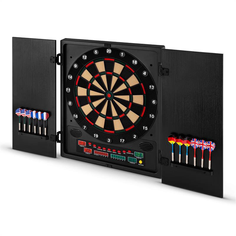 OneConcept Electronic Dartboard And Cabinet Set (Darts Included)