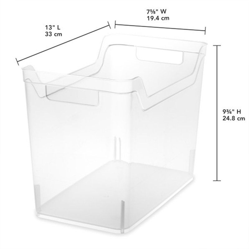 Sterilite Wide Shelf Home Office Storage Organizing Plastic Bin, Clear, Medium, 6-Pack