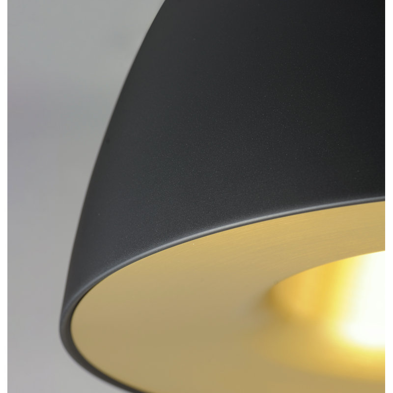 Natosha 1 - Light LED Single Pendant, Satin Nickel/Black, 16.5" H x 23.5" W x 23.5" D