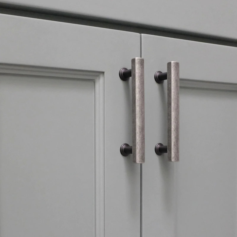 Mod Two Tone Bar / Handle Pull, Matte Black/Weathered Nickel, 5"
