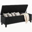 Banc de rangement rembourré en lin-1250687786