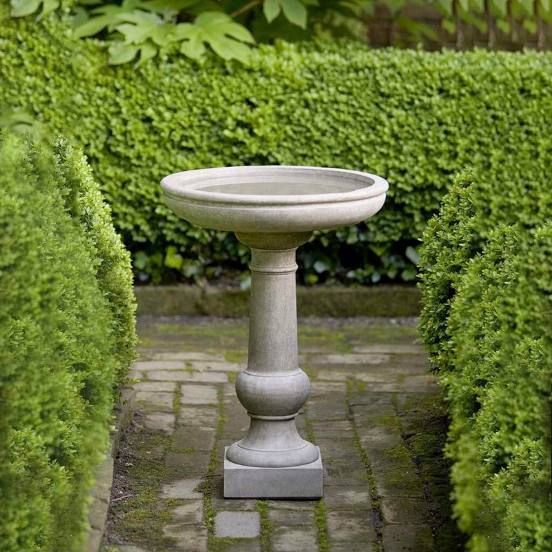 Williamsburg Tea Table Birdbath, Brownstone