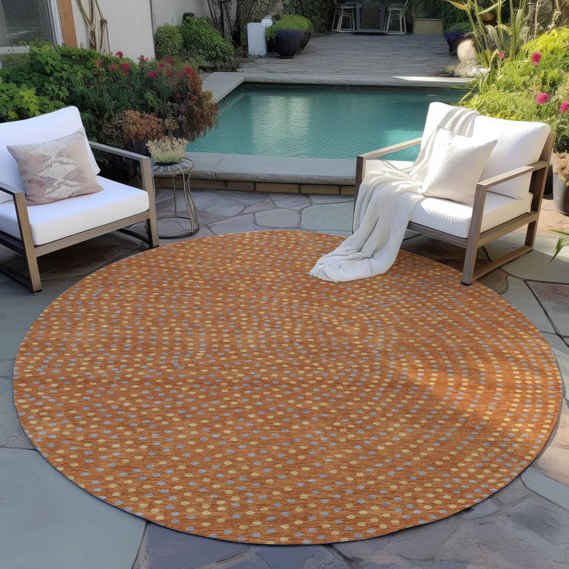Tapis intérieur / extérieur Mirelia Paprika , 8 pi x 8 pi
