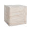 Outdoor/Indoor Square Travertine Lightweight Concrete Side Table