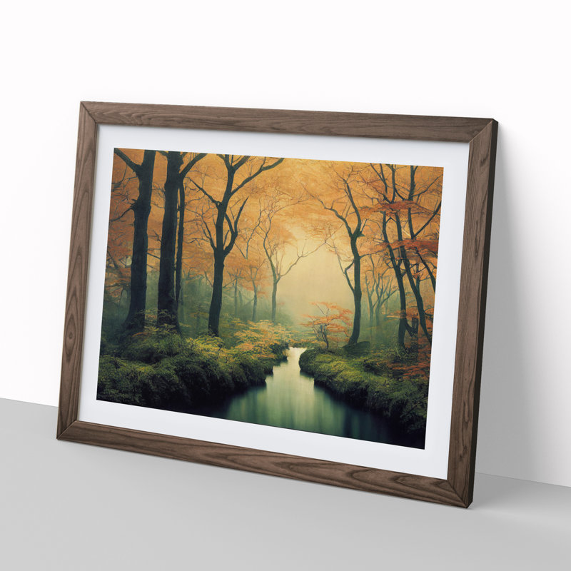 XH1022-985X A Sumptuous Forest - Single Picture Frame Painting, 46cm H x 64cm W x 2cm D, Walnut