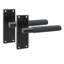 Golden Grace 4 Pair Victorian T-Bar Knurled Door Handle Matte Black Finish with Spindle and Screws - 120 x 40mm